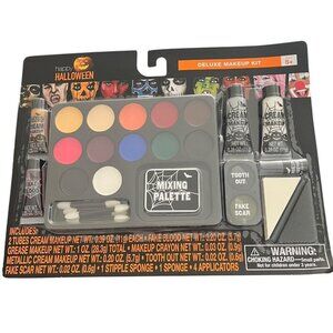 Halloween Face Paint Makeup Kit with Mixing Pallet Fake Blood Cream Grease‎